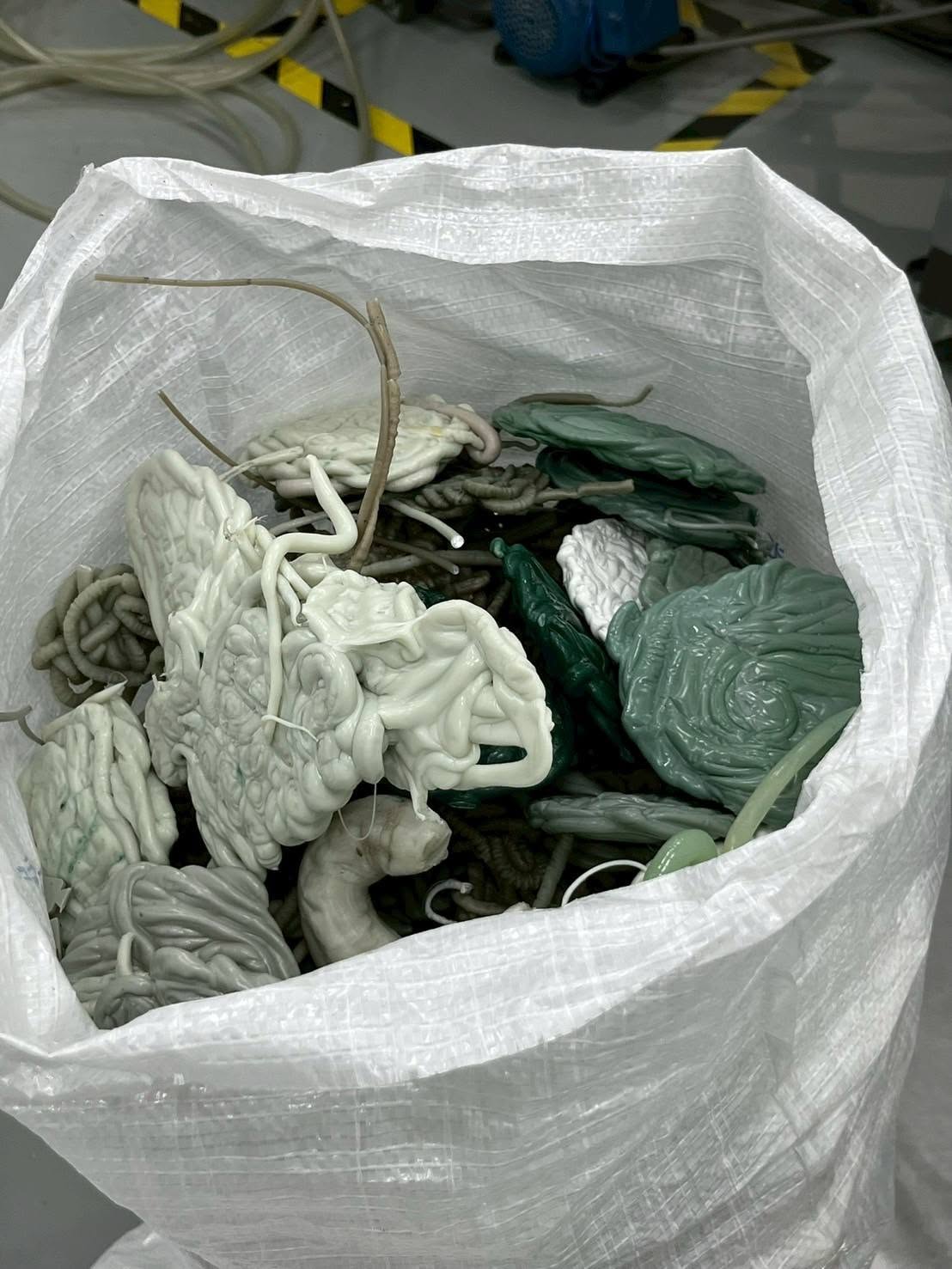 海岸や海から回収した廃棄プラスチック原料